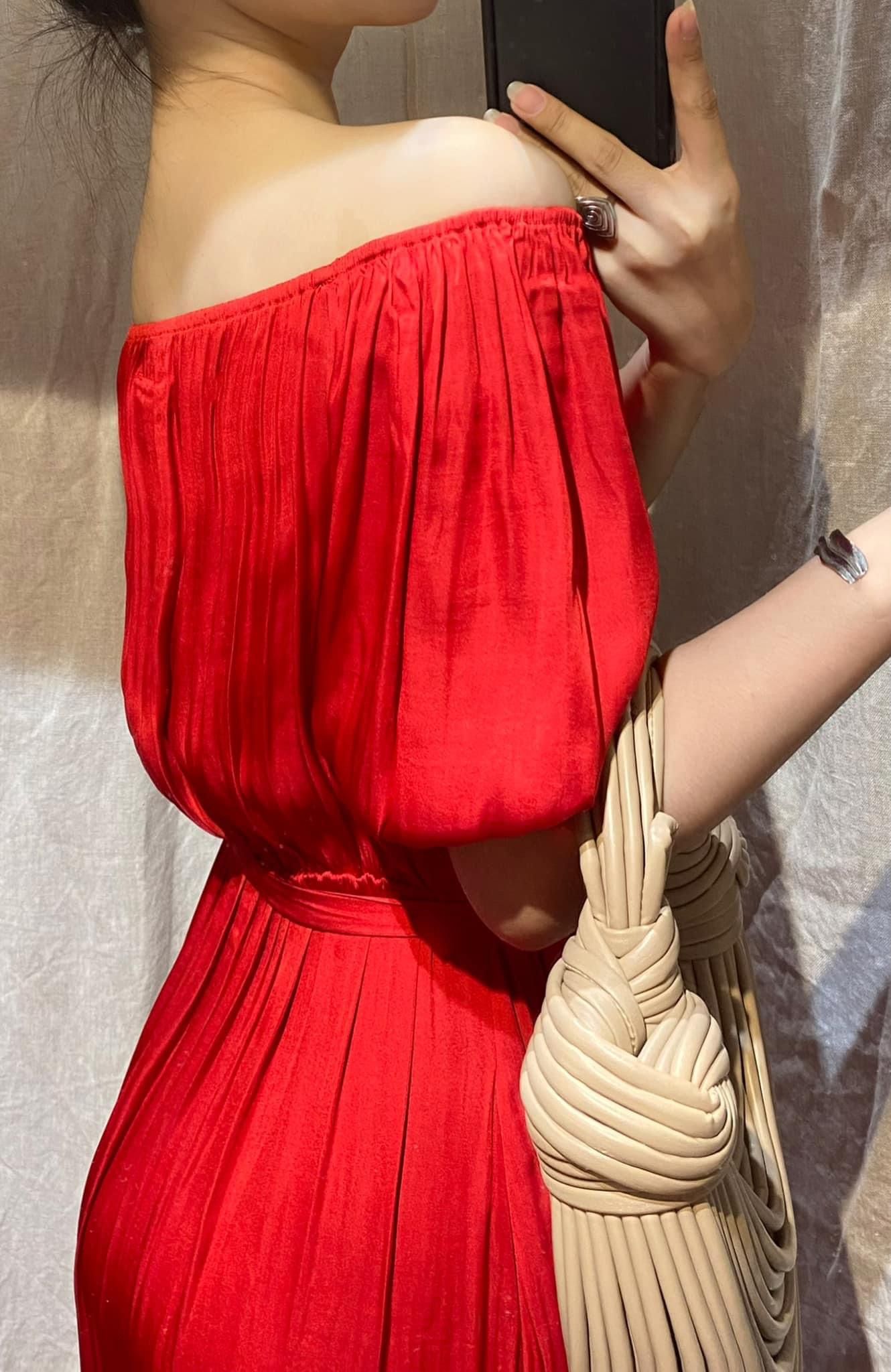 Luna Dress - Đầm trễ vai lụa các màu - D735