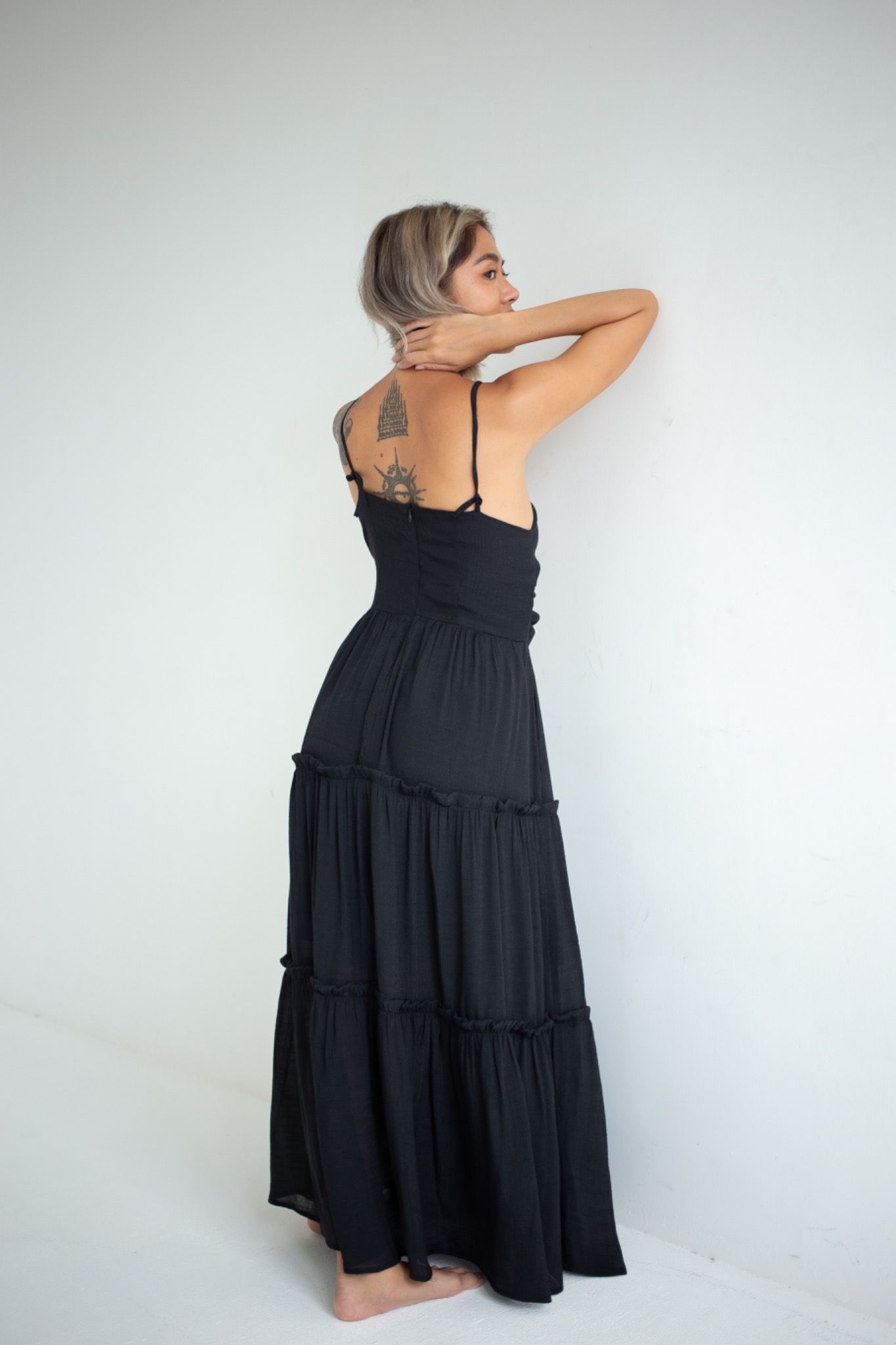 Jessica Dress - Đầm maxi cổ yếm , 2 dây chéo ngực D723