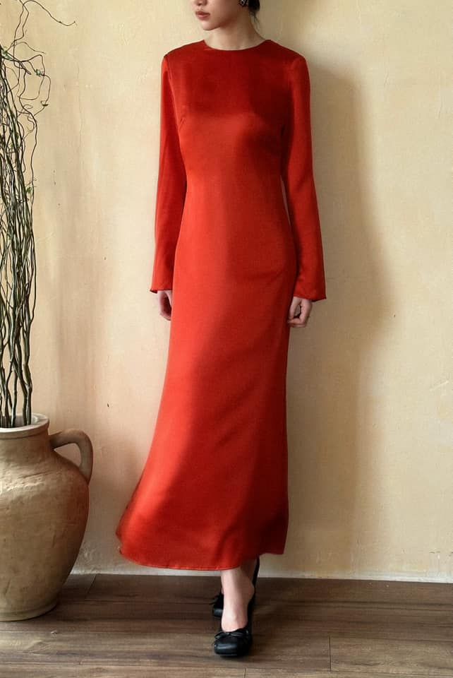 Eudora Silk Dress - Đầm Lụa Tay Dài D1008