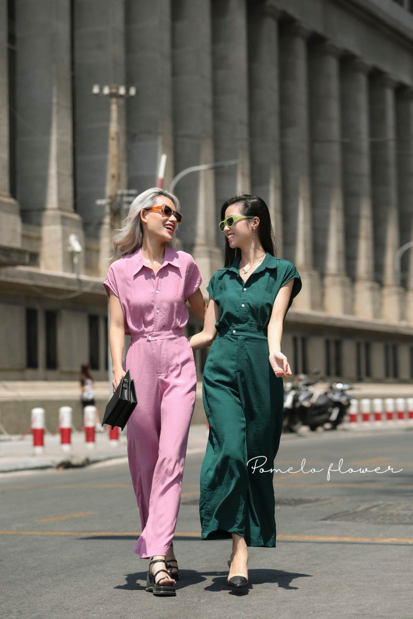 Jumpsuit cổ sơ mi - D731