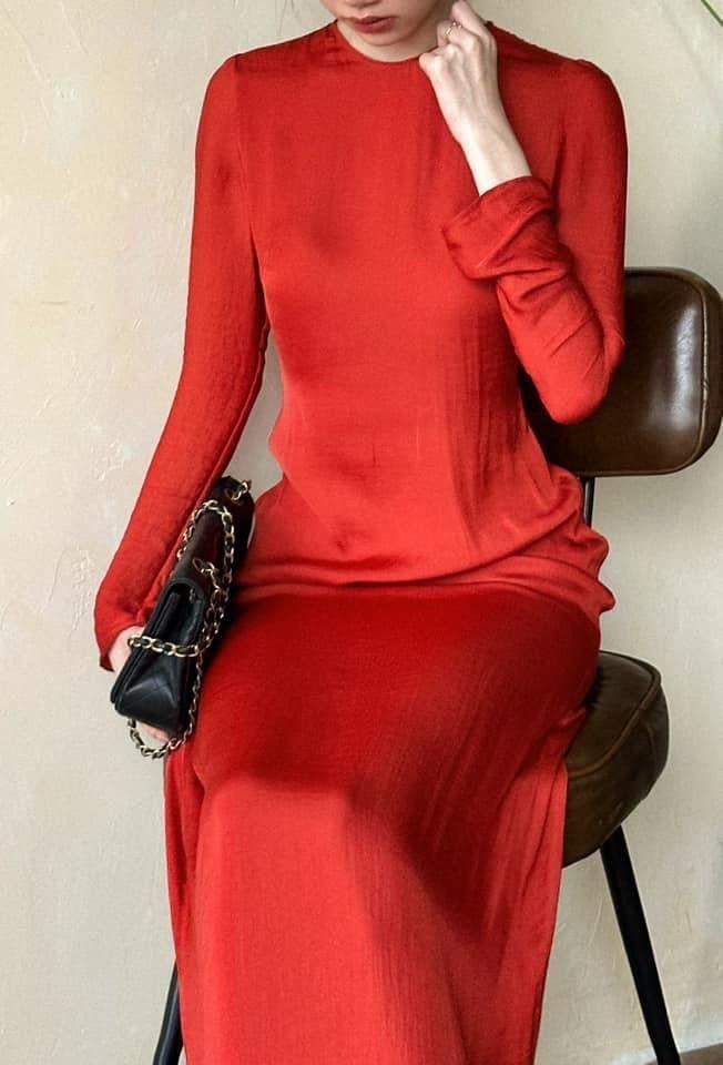 Eudora Silk Dress - Đầm Lụa Tay Dài D1008