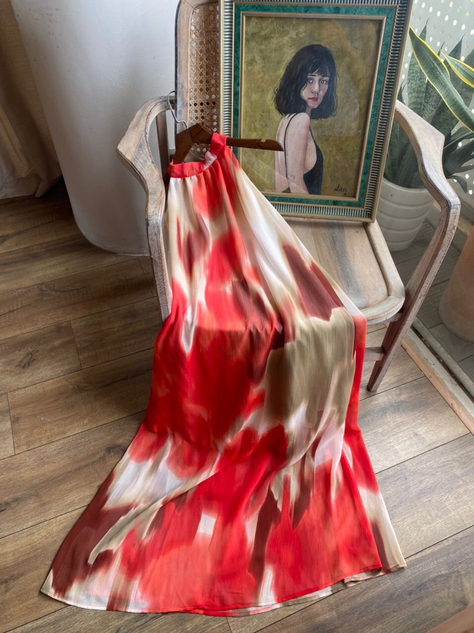 Iris Maxi Dress - Đầm Cổ Yếm Loang Màu Dáng Suông - D936