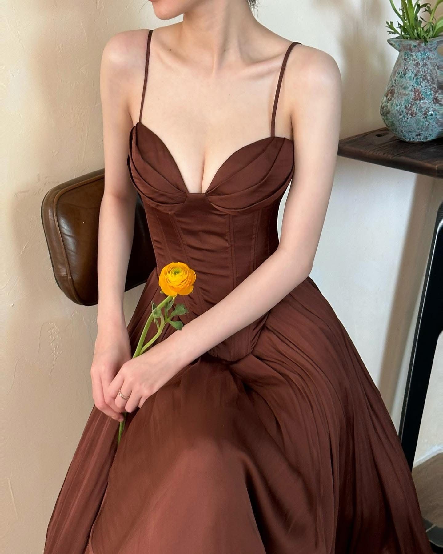 Elsie Dress - Đầm Corset Lụa Q002