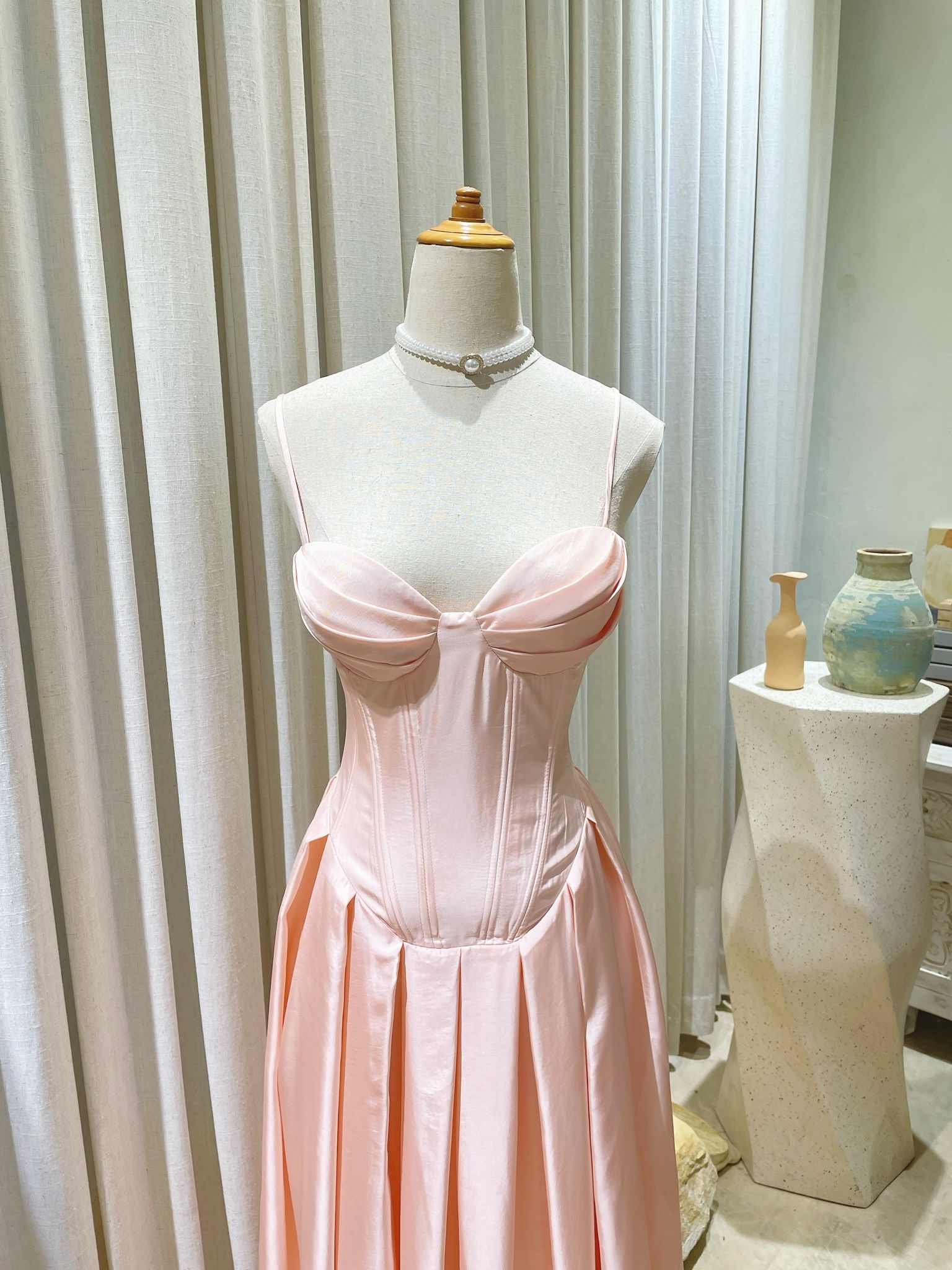 Elsie Dress - Đầm Corset Lụa Q002