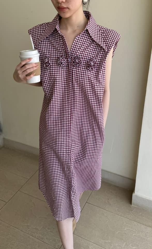 Tiffany Dress - Đầm hoa hồng khoét lưng