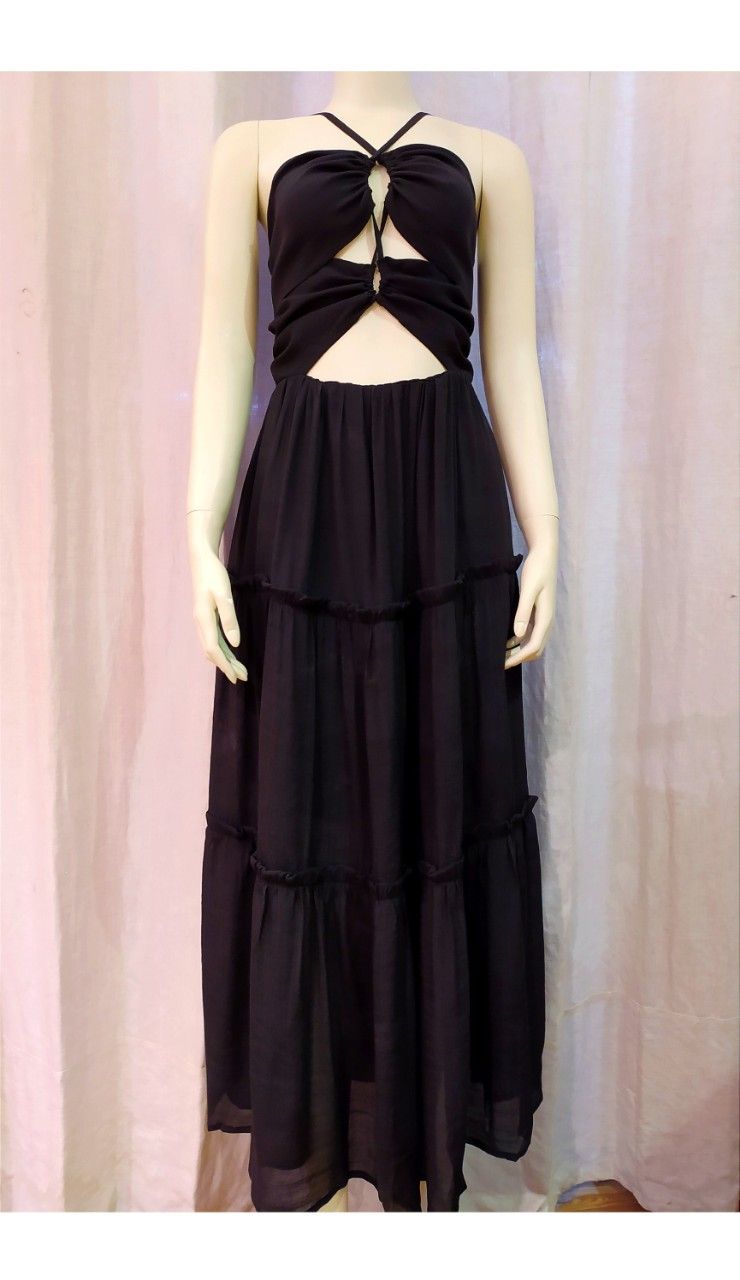 Jessica Dress - Đầm maxi cổ yếm , 2 dây chéo ngực D723