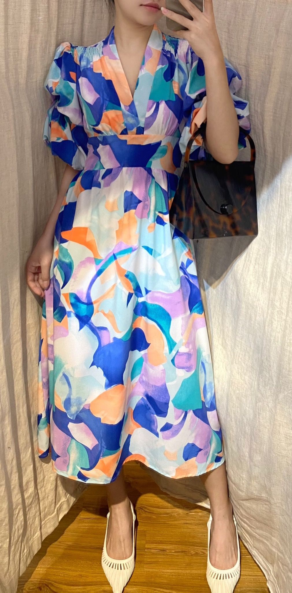 Đầm Lụa Hoạ Tiết - D05