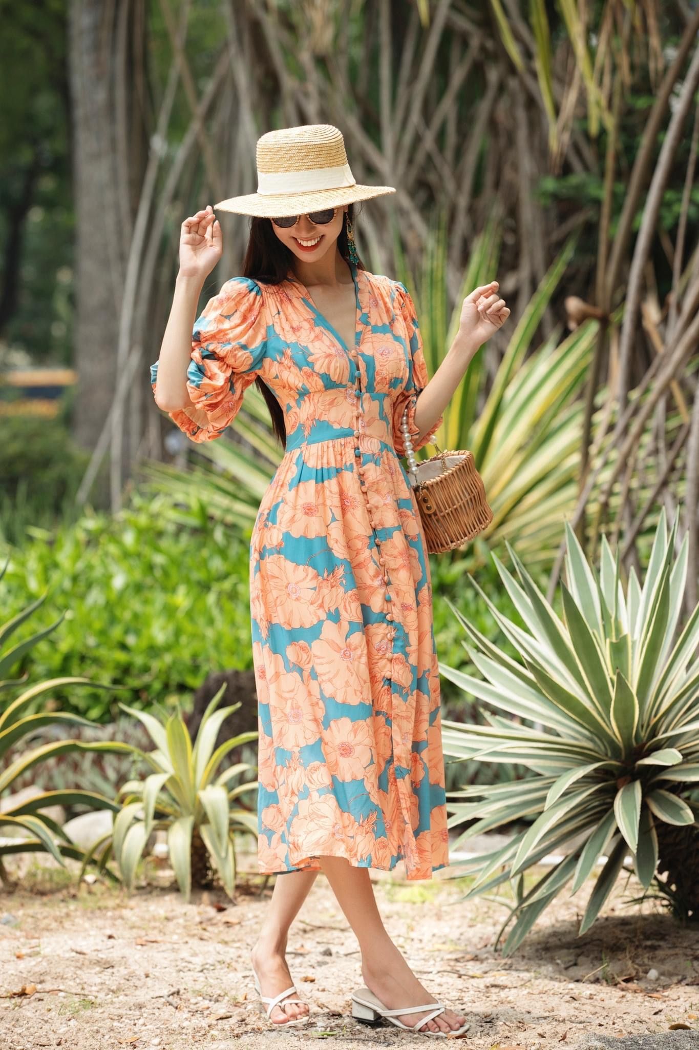 Haisley Dress - Đầm cổ V tay phồng - D662