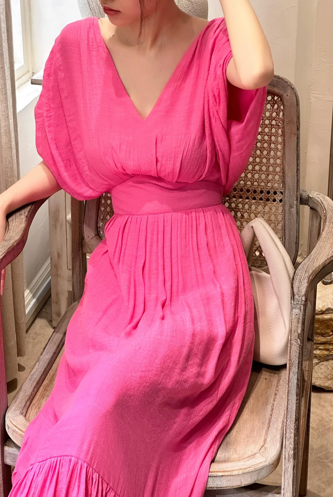 GRACE DRESS - Đầm cánh dơi nhún vai D540