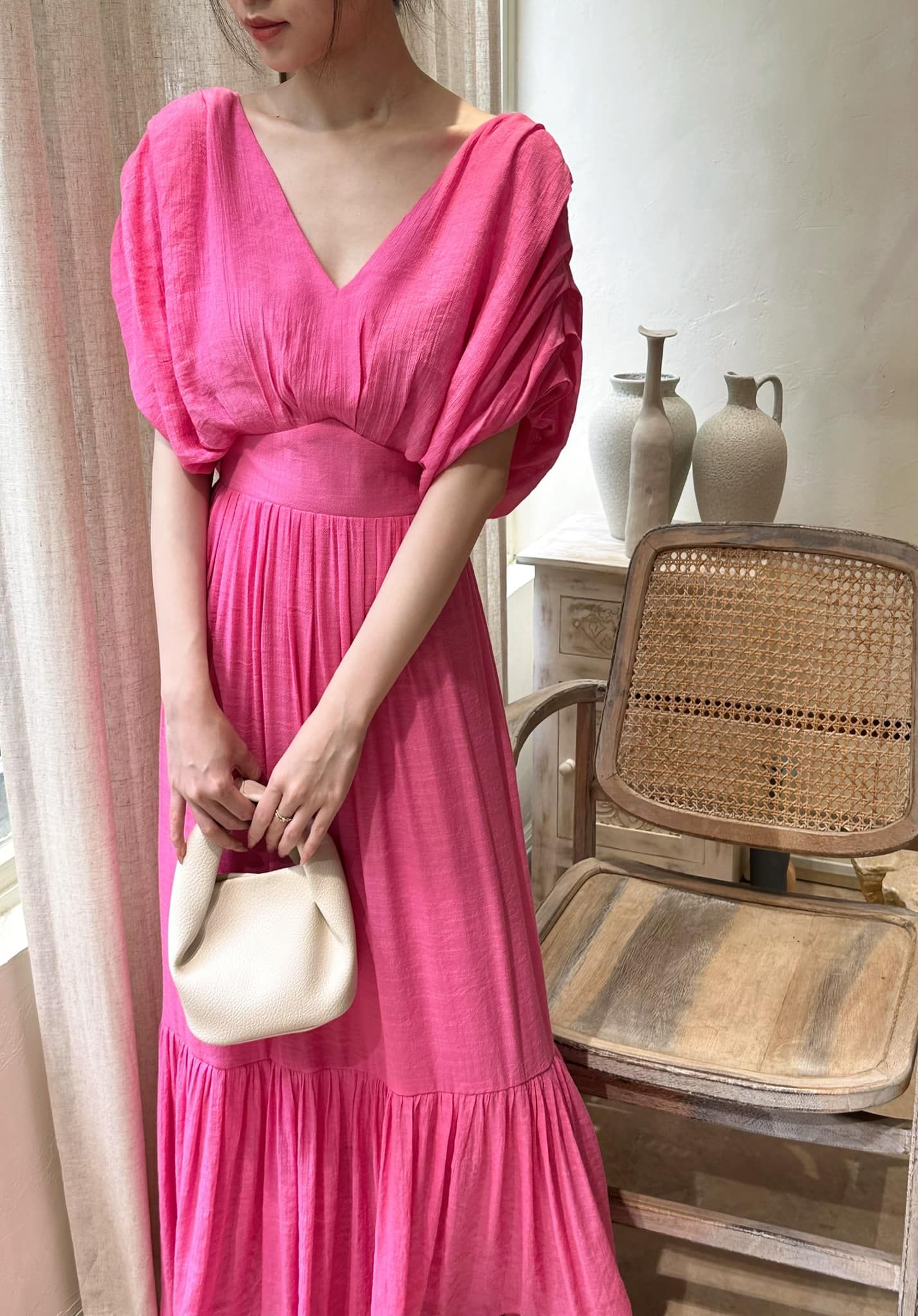 GRACE DRESS - Đầm cánh dơi nhún vai D540