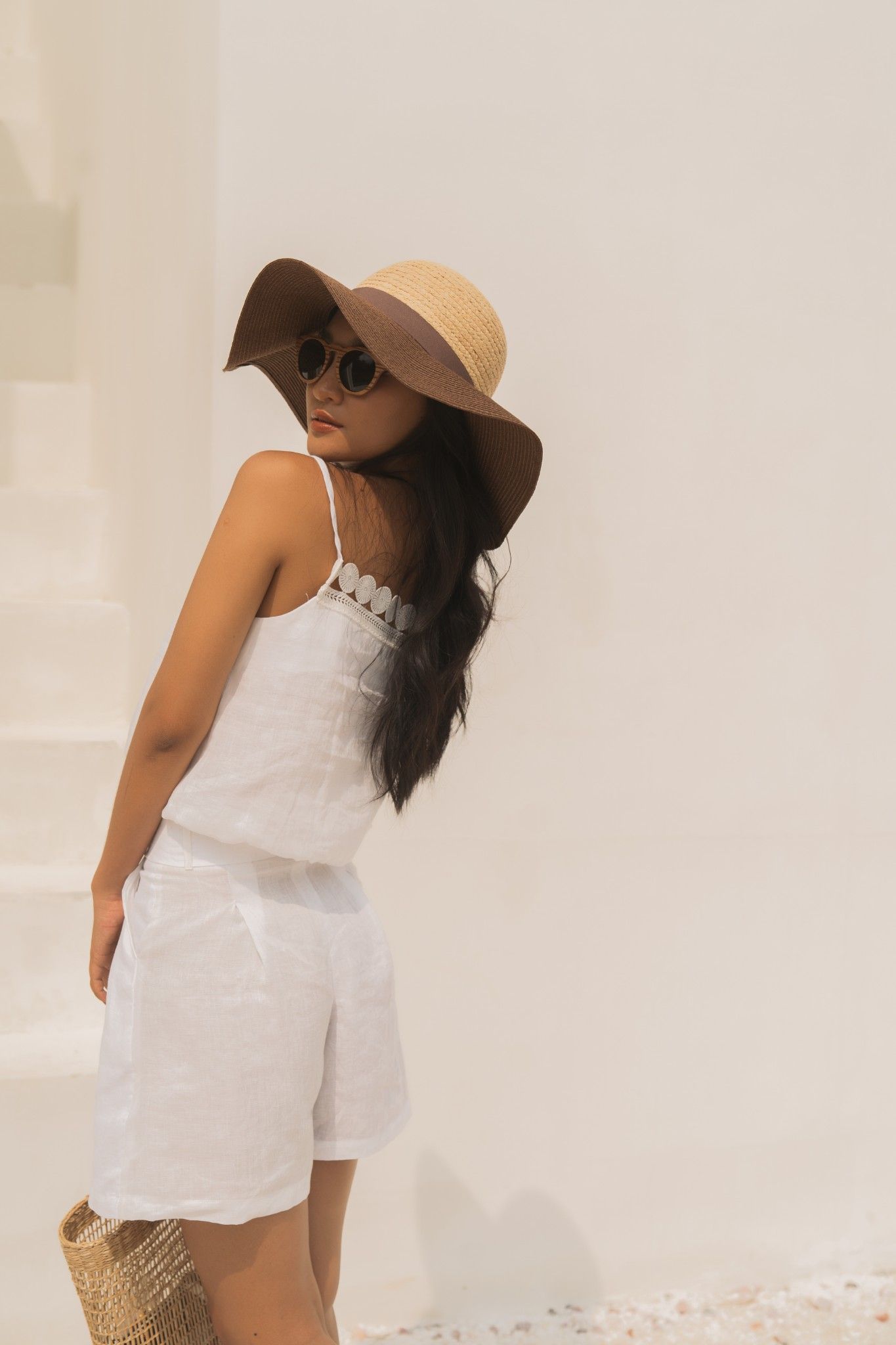 Quần short linen thắt nơ eo Q42 -> Q48