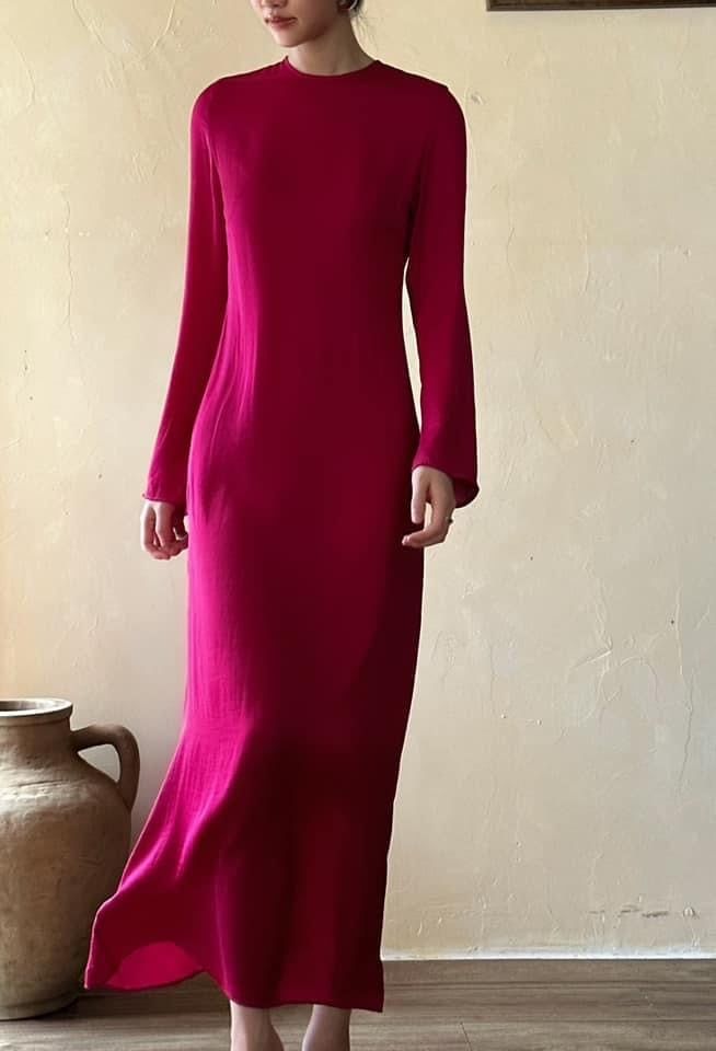 Eudora Silk Dress - Đầm Lụa Tay Dài D1008
