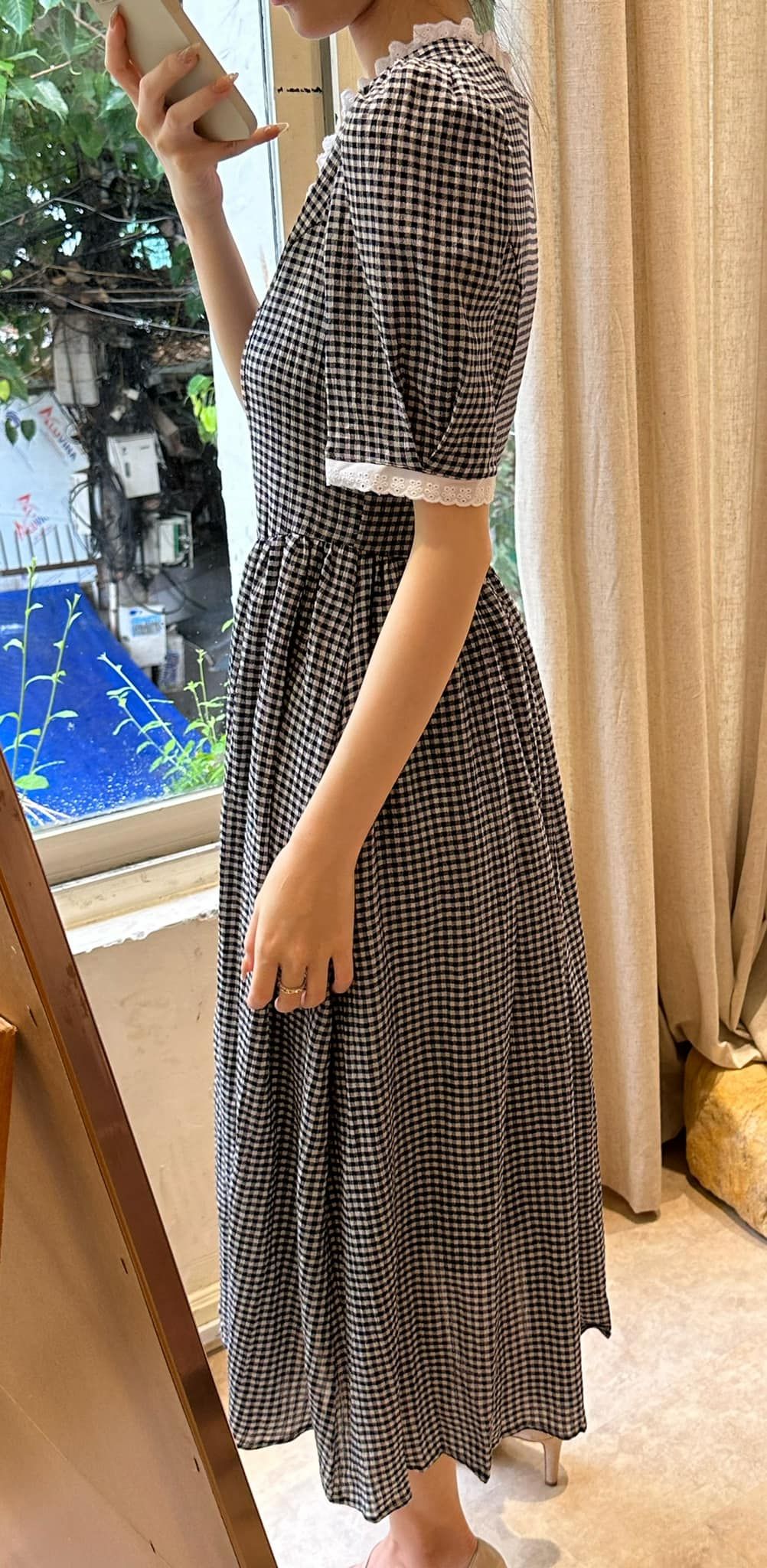 Jane Dress - Đầm Viền Cổ Tay Ngắn L36