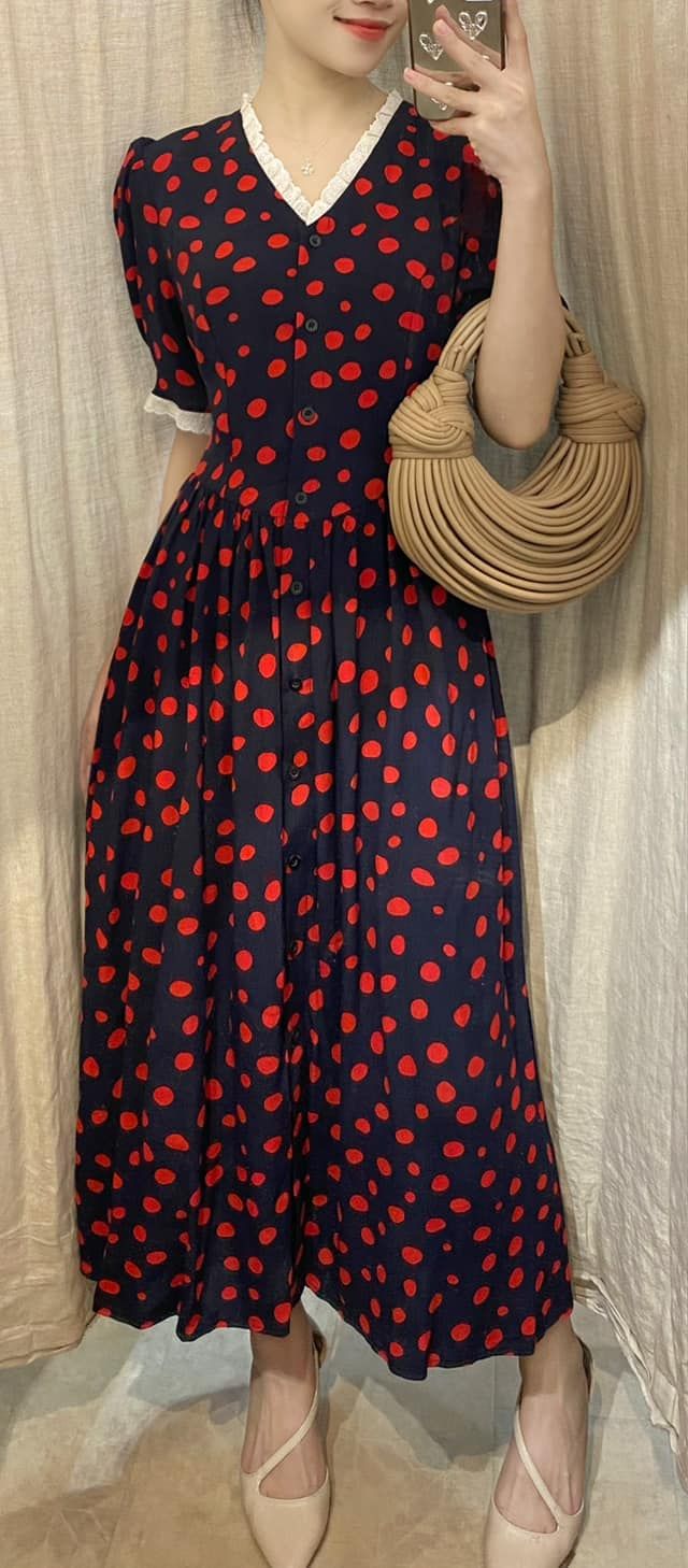 Jane Dress - Đầm Viền Cổ Tay Ngắn L36