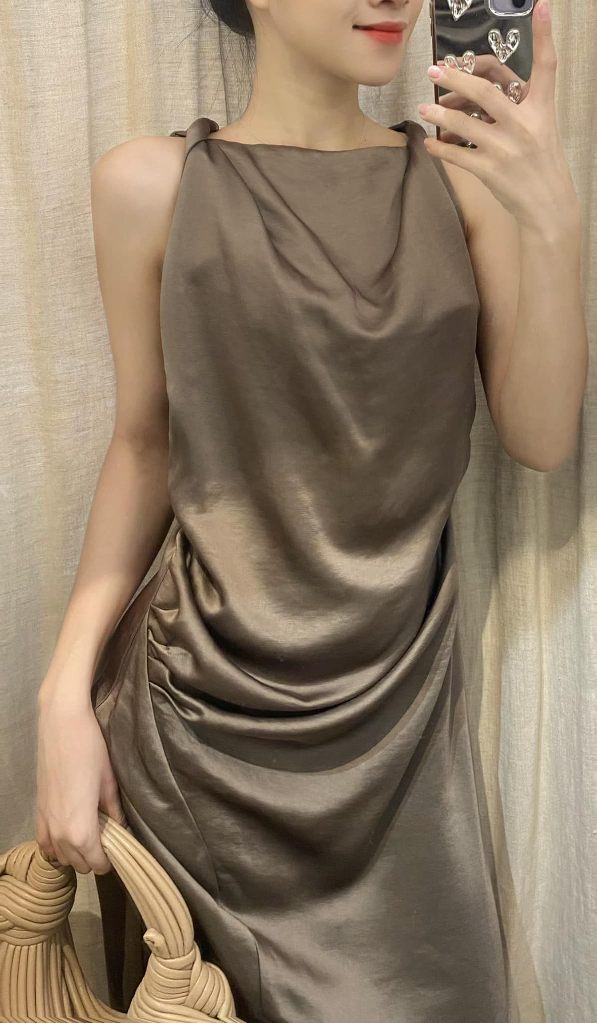 Juhi Dress - Đầm Nhún Sườn Xẻ Tà L58