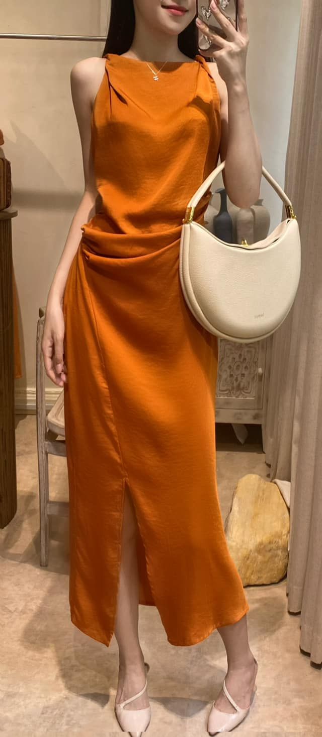 Juhi Dress - Đầm Nhún Sườn Xẻ Tà L58