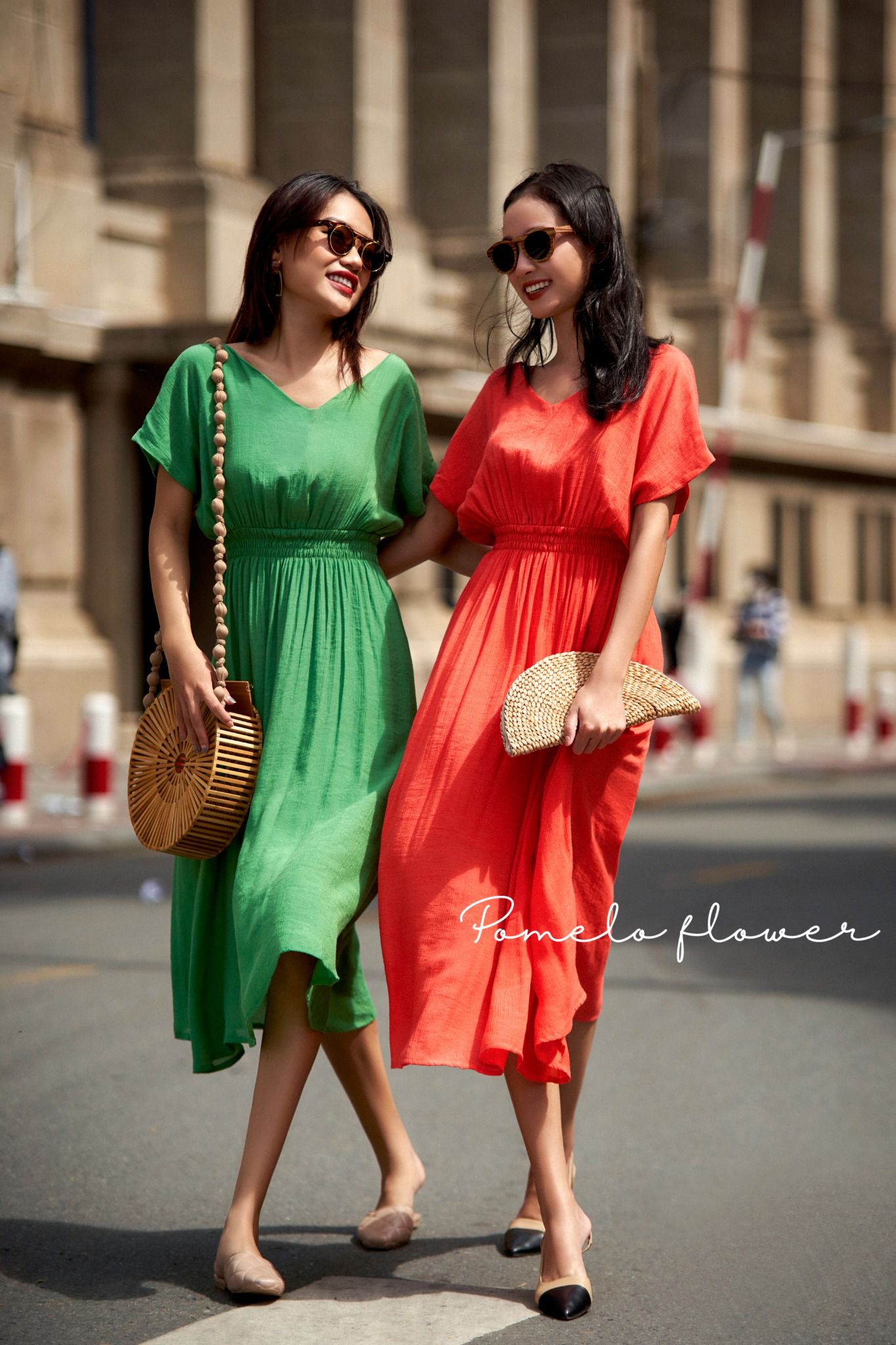 Laila Dress- Đầm maxi cánh dơi , nhấn eo PO01