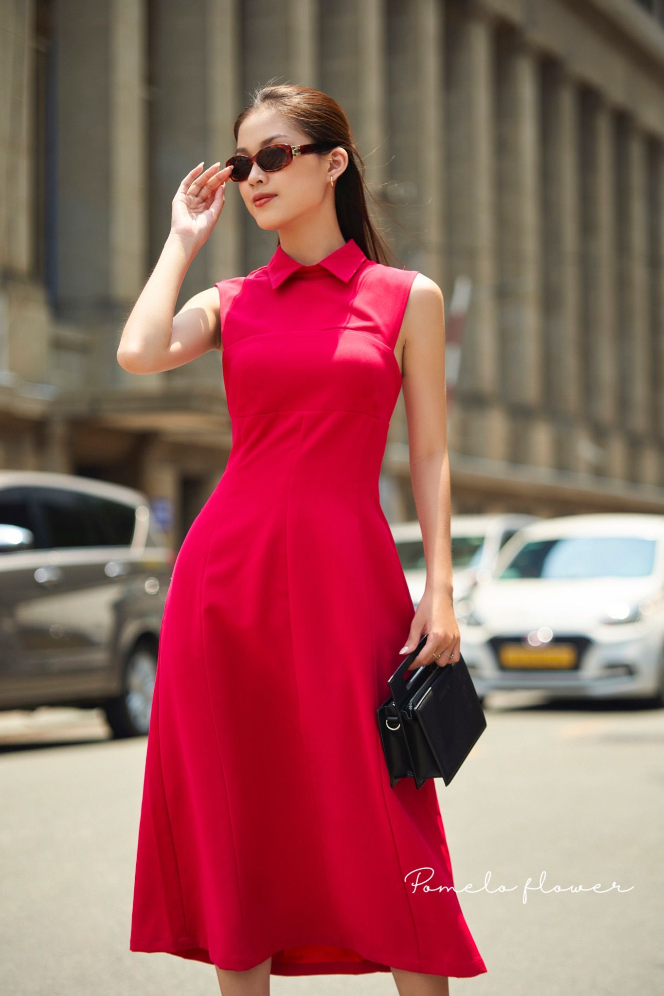 Ashley Dress - Đầm sát nách cổ sơ mi D567