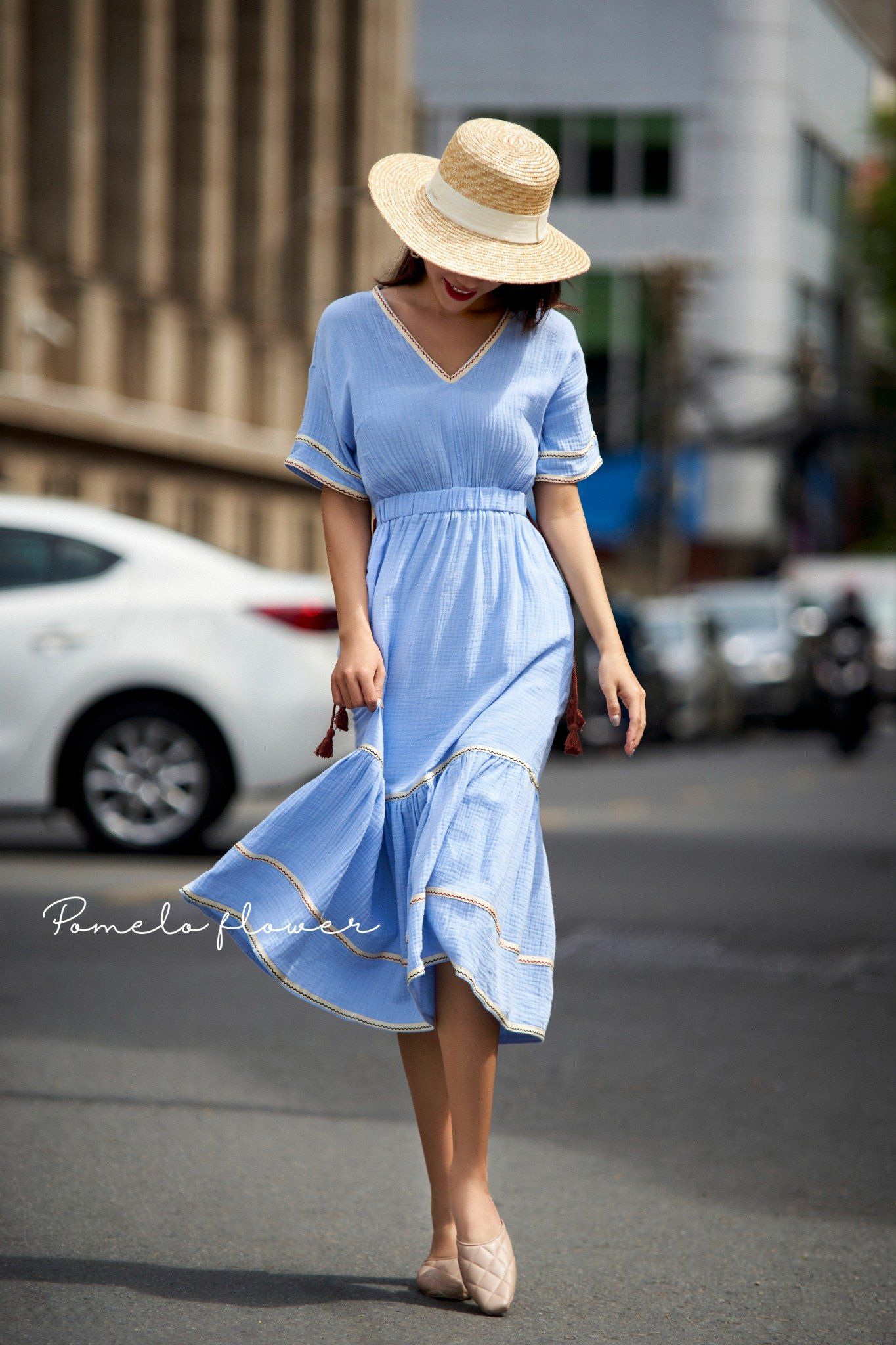 Bohemian Girl Dress - Đầm cổ tim nhấn eo D548 D563