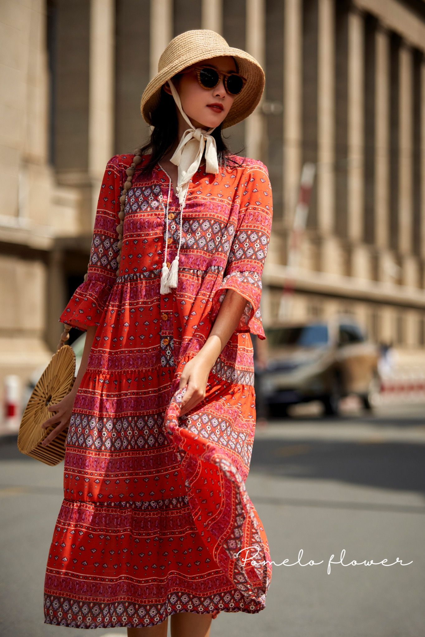 June Dress - Đầm họa tiết thổ cẩm D533