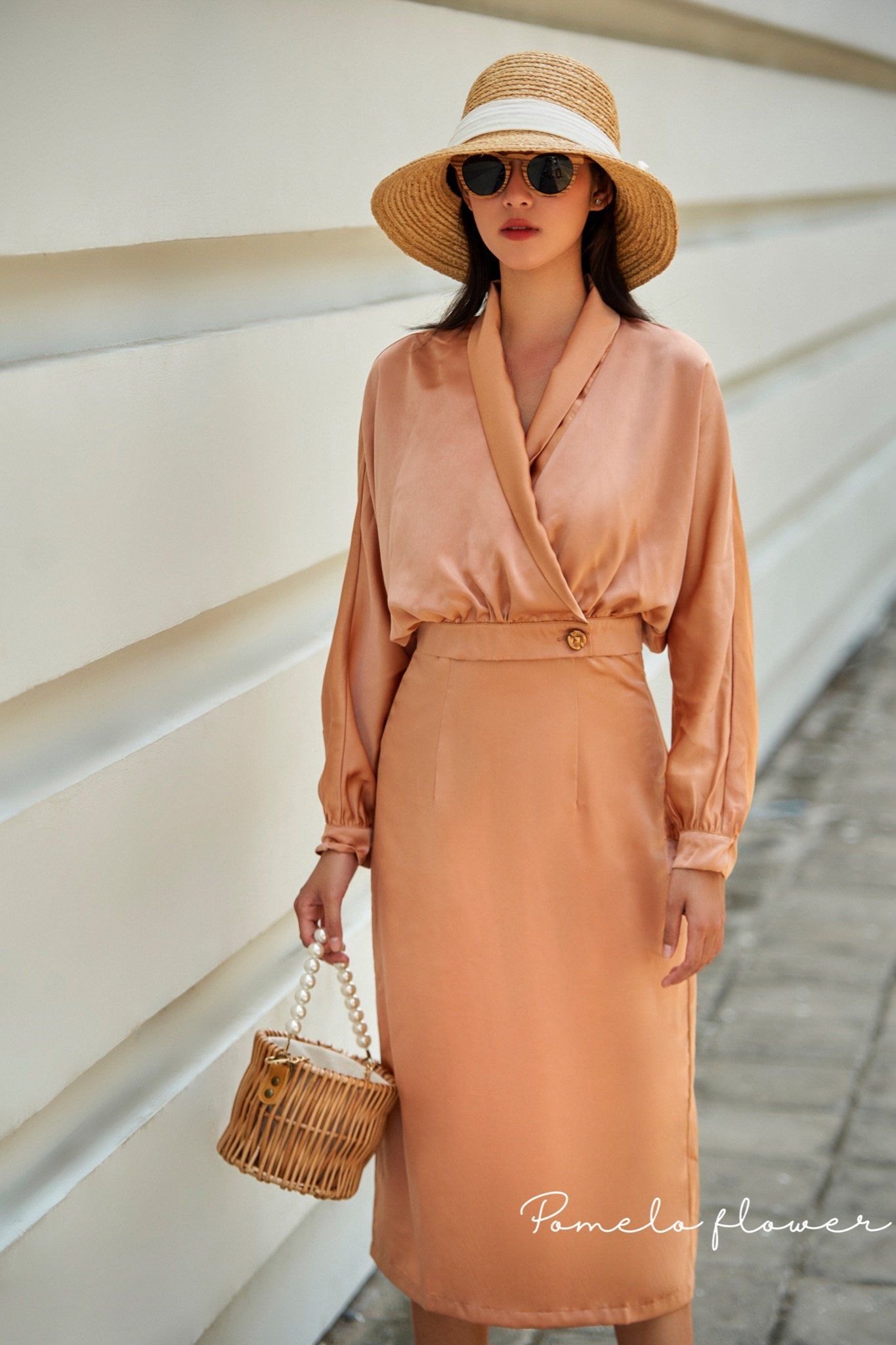 Lolita Dress - Đầm 2 dây lụa cam đất D112