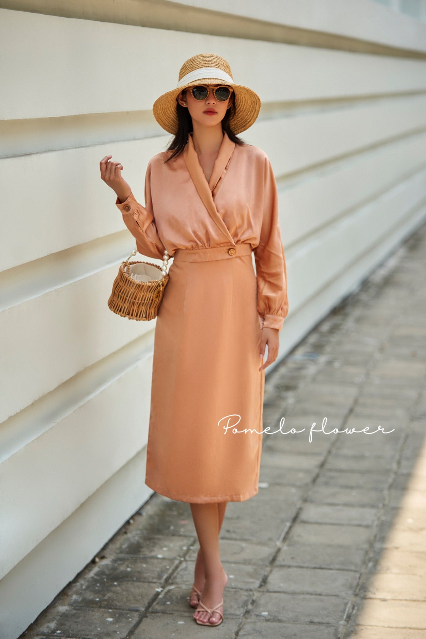 Lolita Dress - Đầm 2 dây lụa cam đất D112