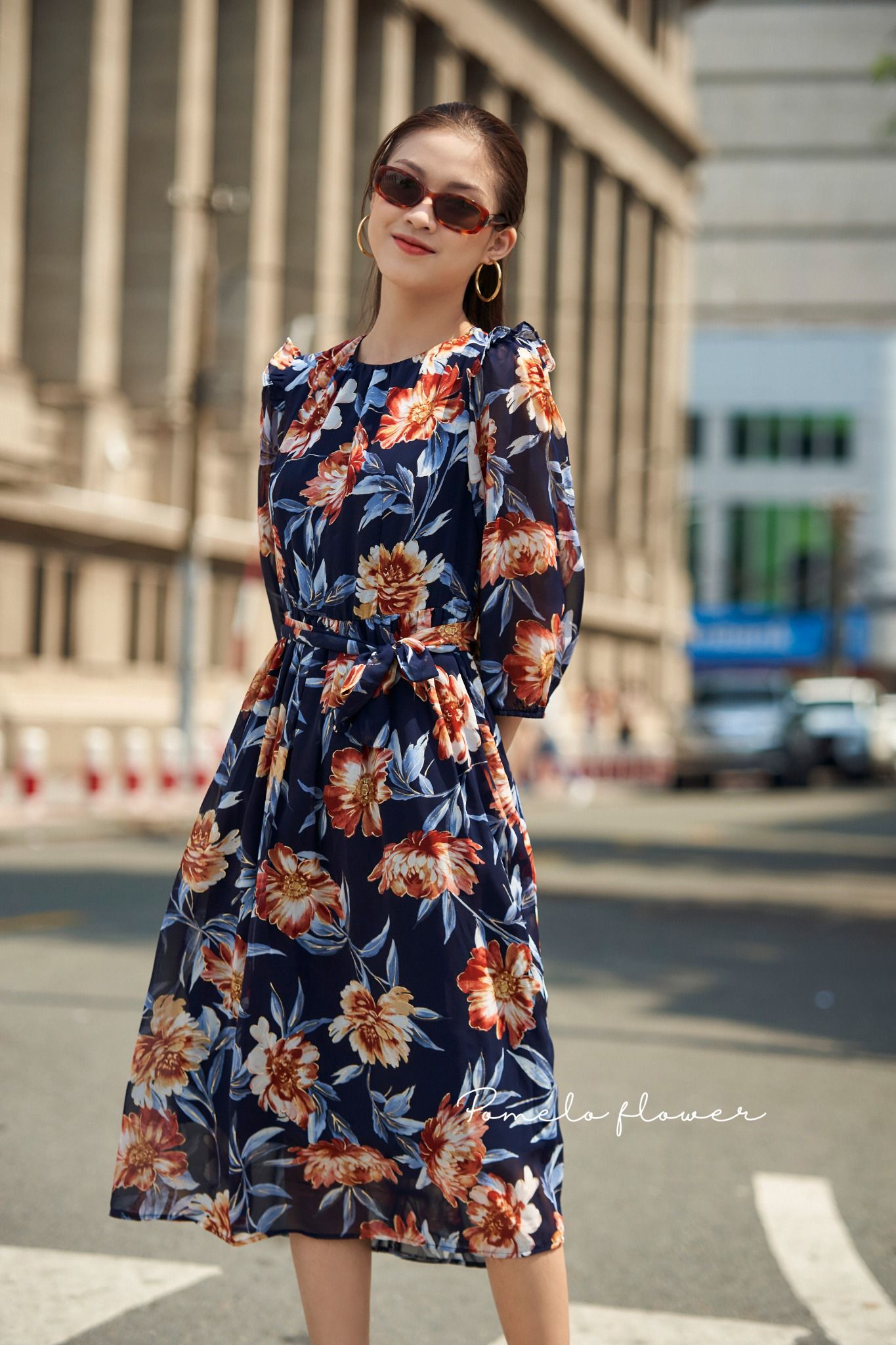 Savannah Dress - Đầm Tay Dài In Hoa D589 D590