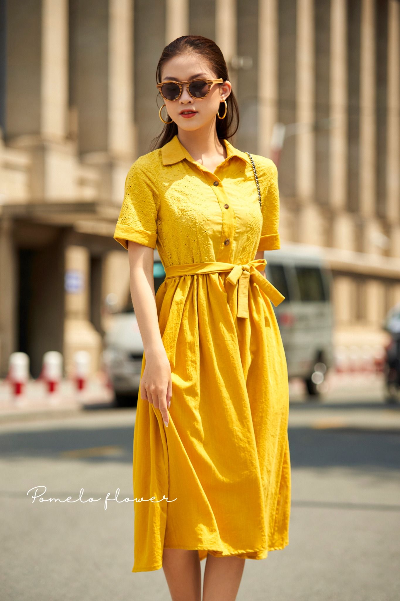 Faith Dress - Đầm ren phối cổ sơ mi D574