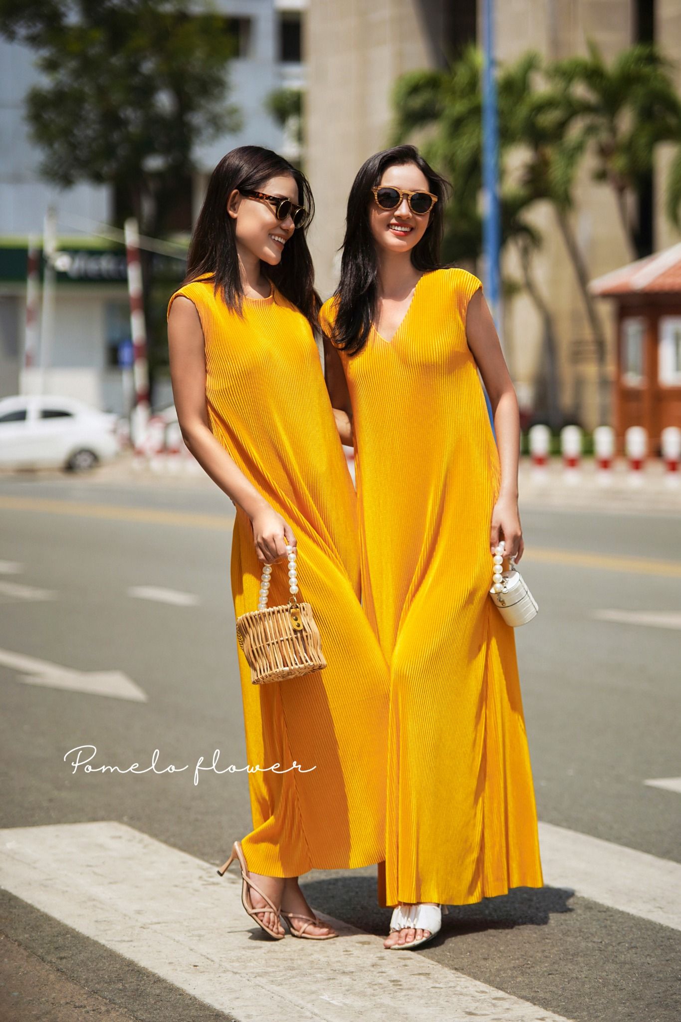 Đầm maxi tay chờm - D443