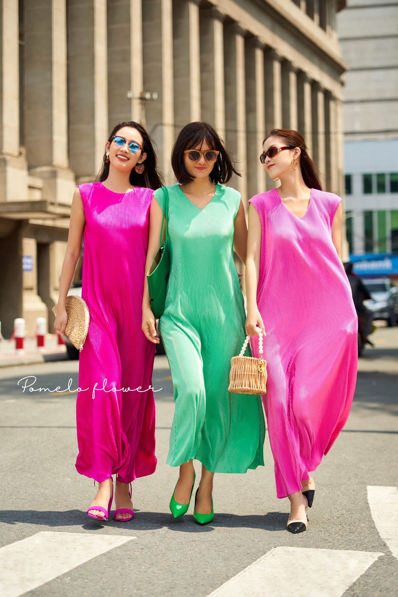 Đầm maxi tay chờm - D443