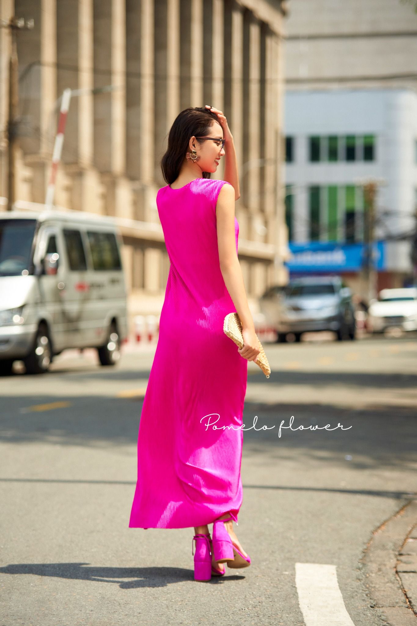Đầm maxi tay chờm - D443