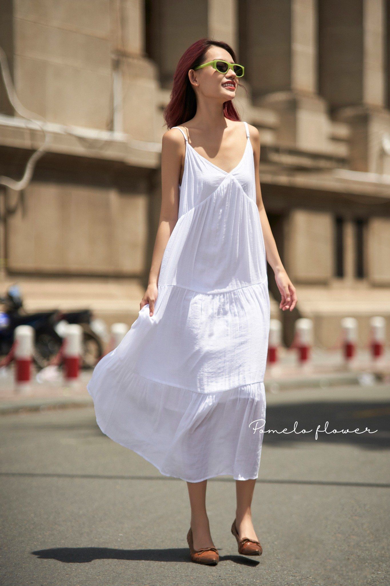 Talia Dress - Đầm xô lụa 2 dây cổ tim LA48