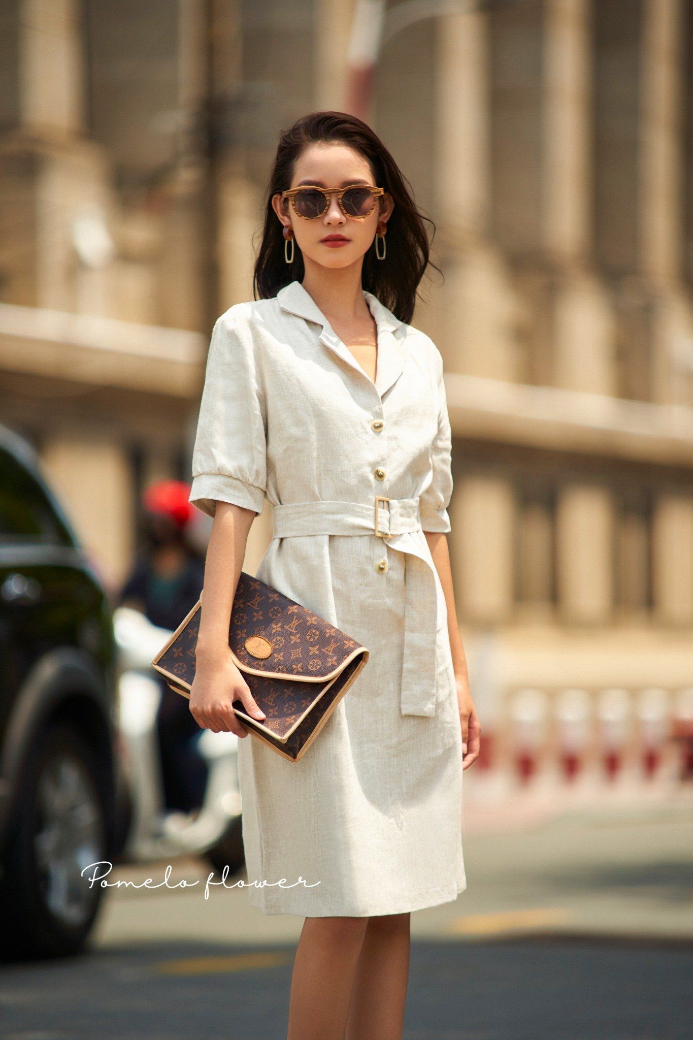 Acacia Linen Dress - Đầm linen sơ mi D135