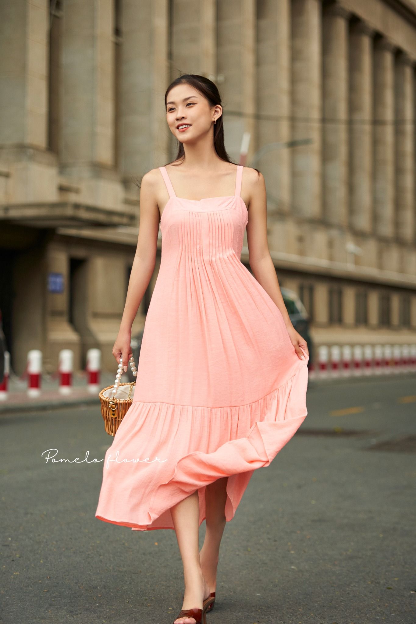 Livia Dress - Đầm 2 dây xếp ly ngực D456