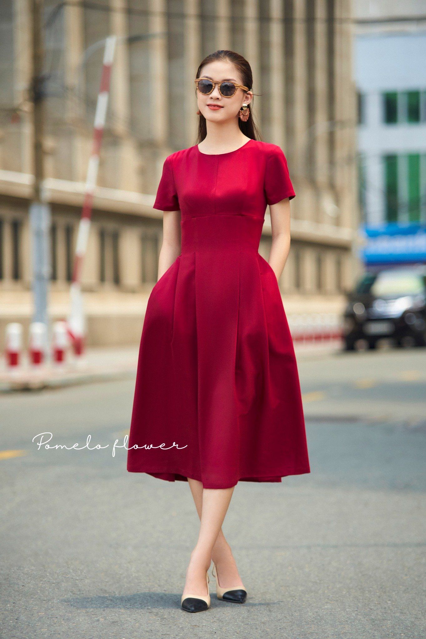 Victoria Dress - Đầm tay ngắn chữ A - POQ79