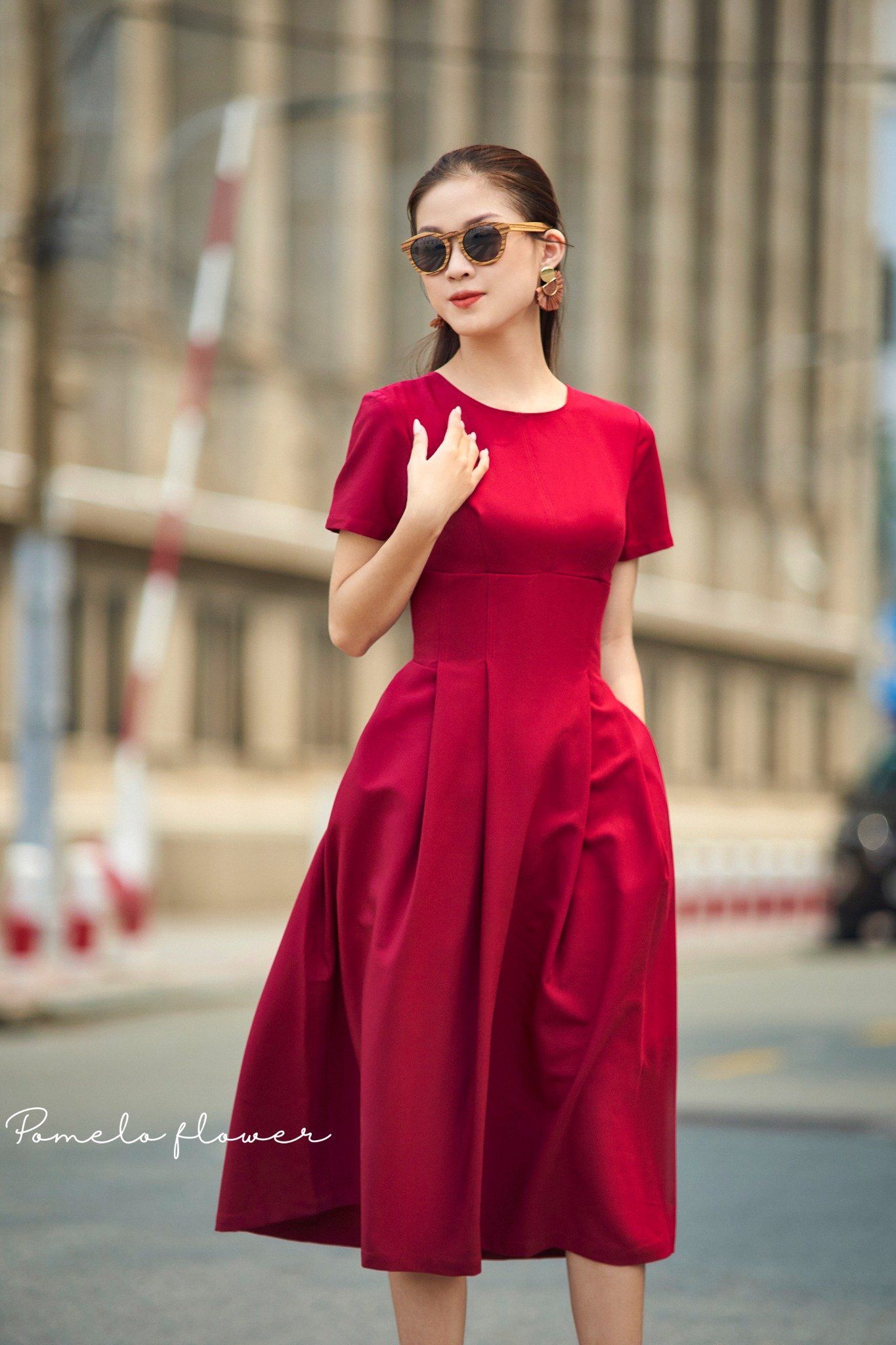Victoria Dress - Đầm tay ngắn chữ A - POQ79