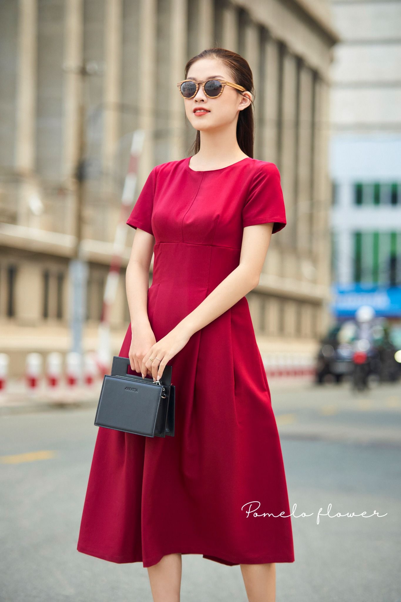 Victoria Dress - Đầm tay ngắn chữ A - POQ79