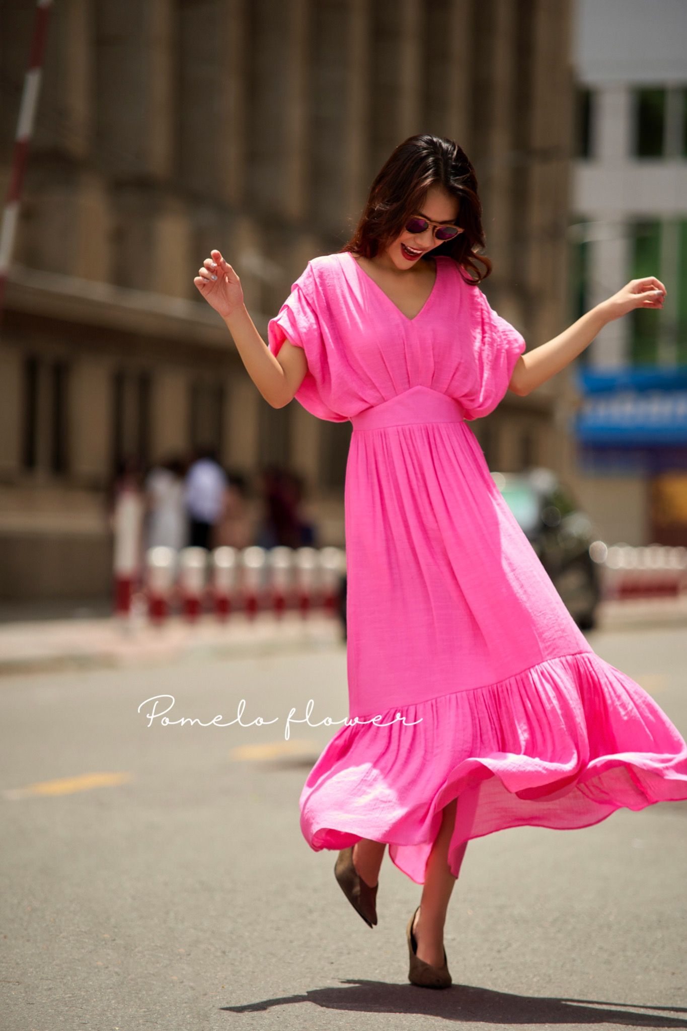 GRACE DRESS - Đầm cánh dơi nhún vai D540