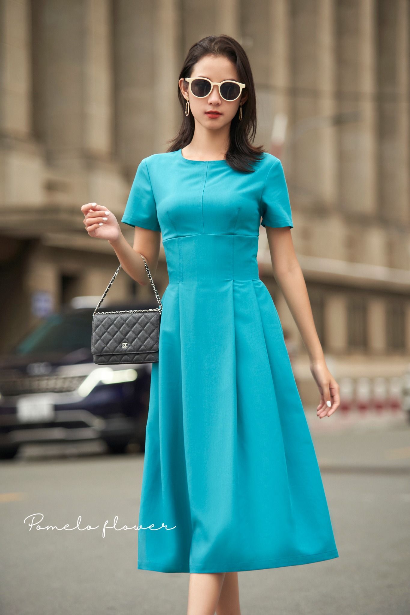 Victoria Dress - Đầm tay ngắn chữ A - POQ79