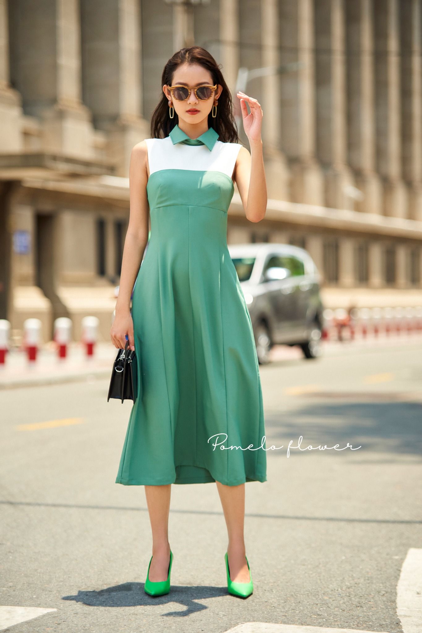 Ashley Dress - Đầm sát nách cổ sơ mi D567