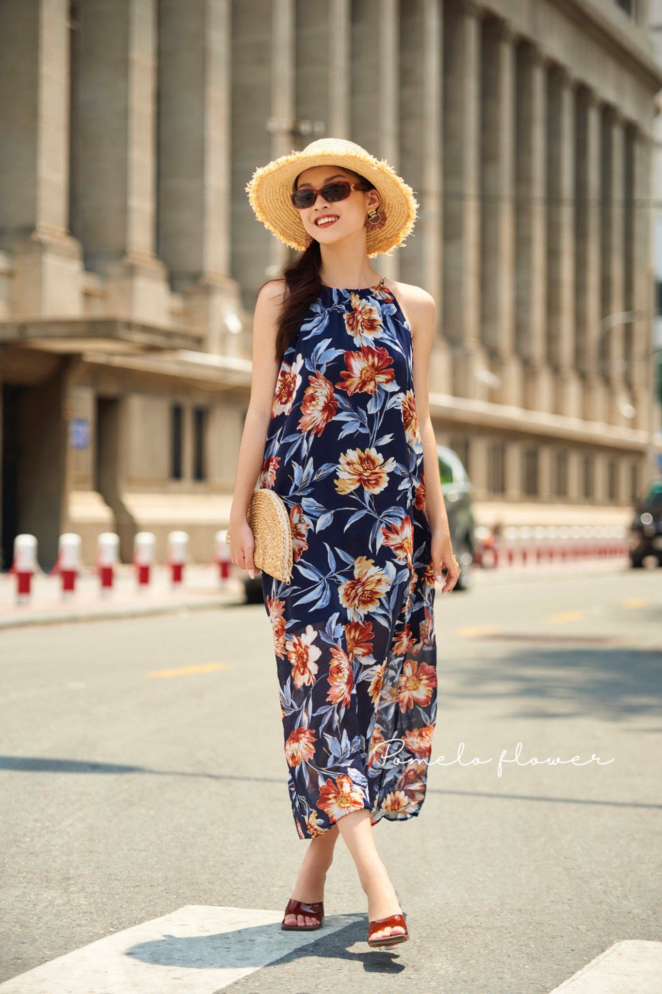 Margaret Dress - Đầm cổ yếm voan hoa LA19