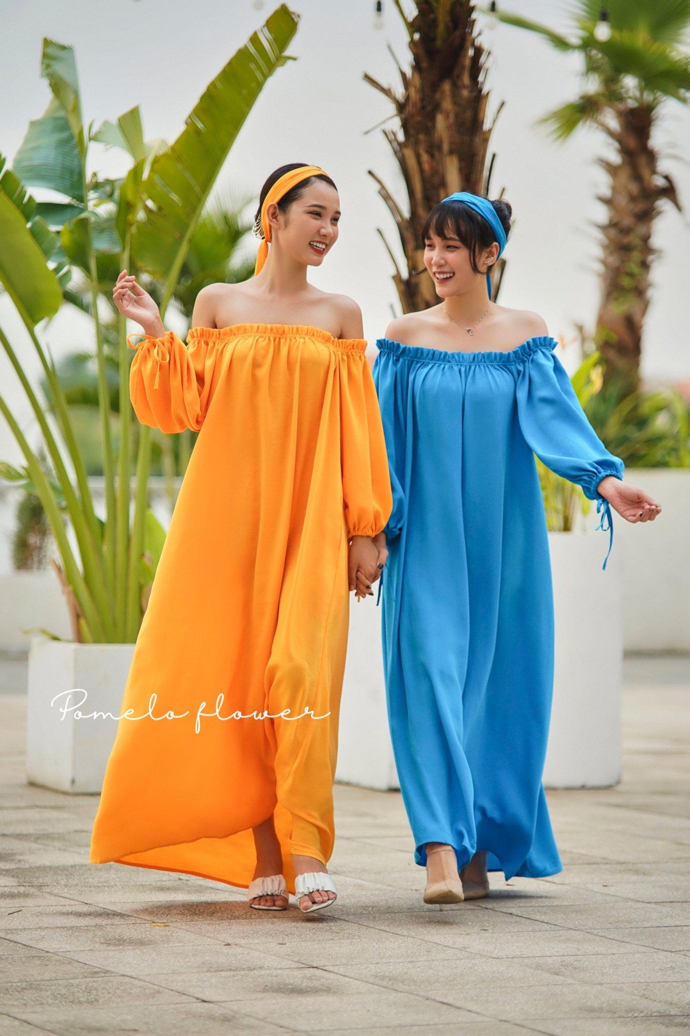 Carly Dress - Đầm suông trễ vai tay lỡ buộc nơ D454