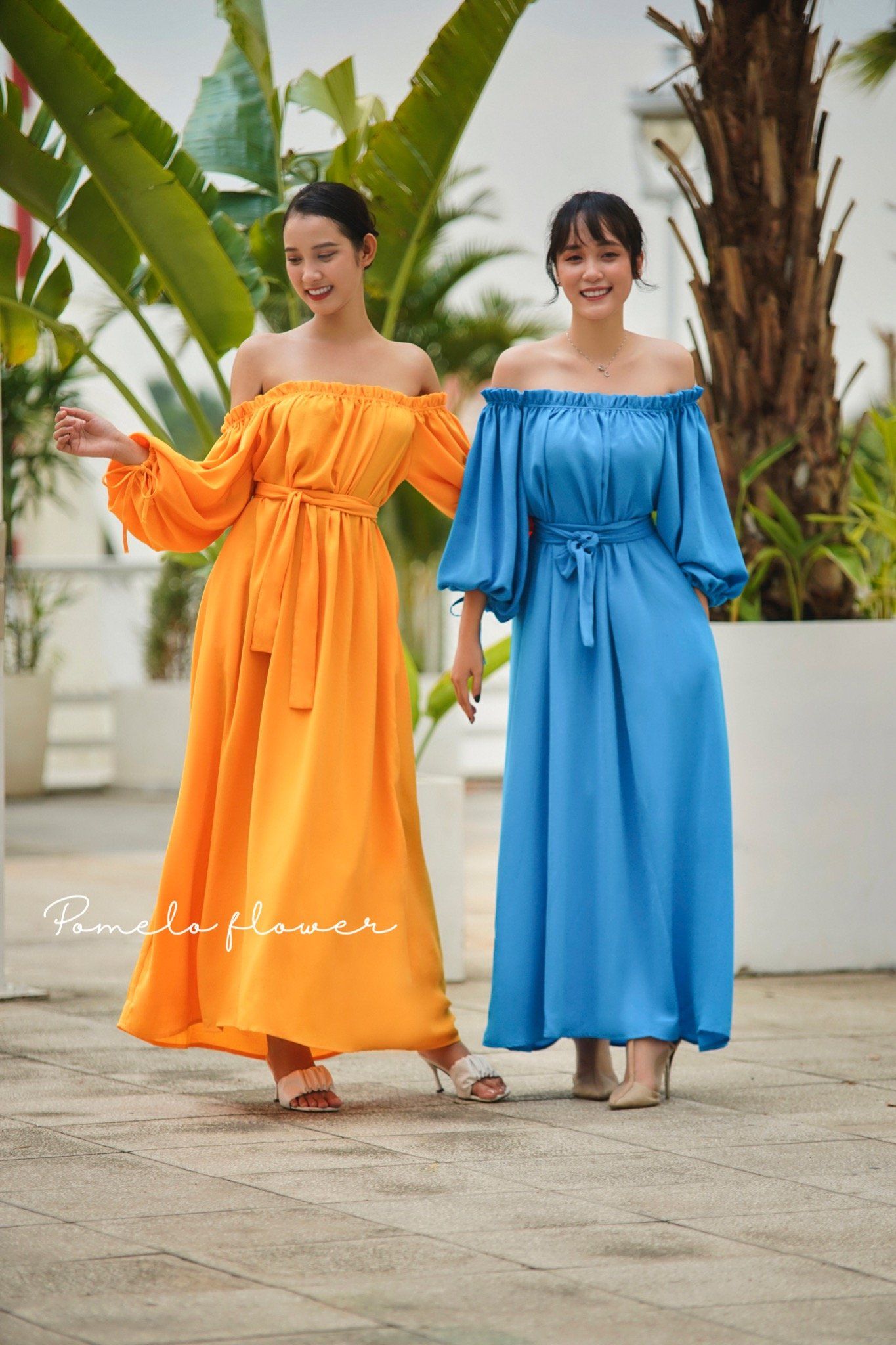 Carly Dress - Đầm suông trễ vai tay lỡ buộc nơ D454