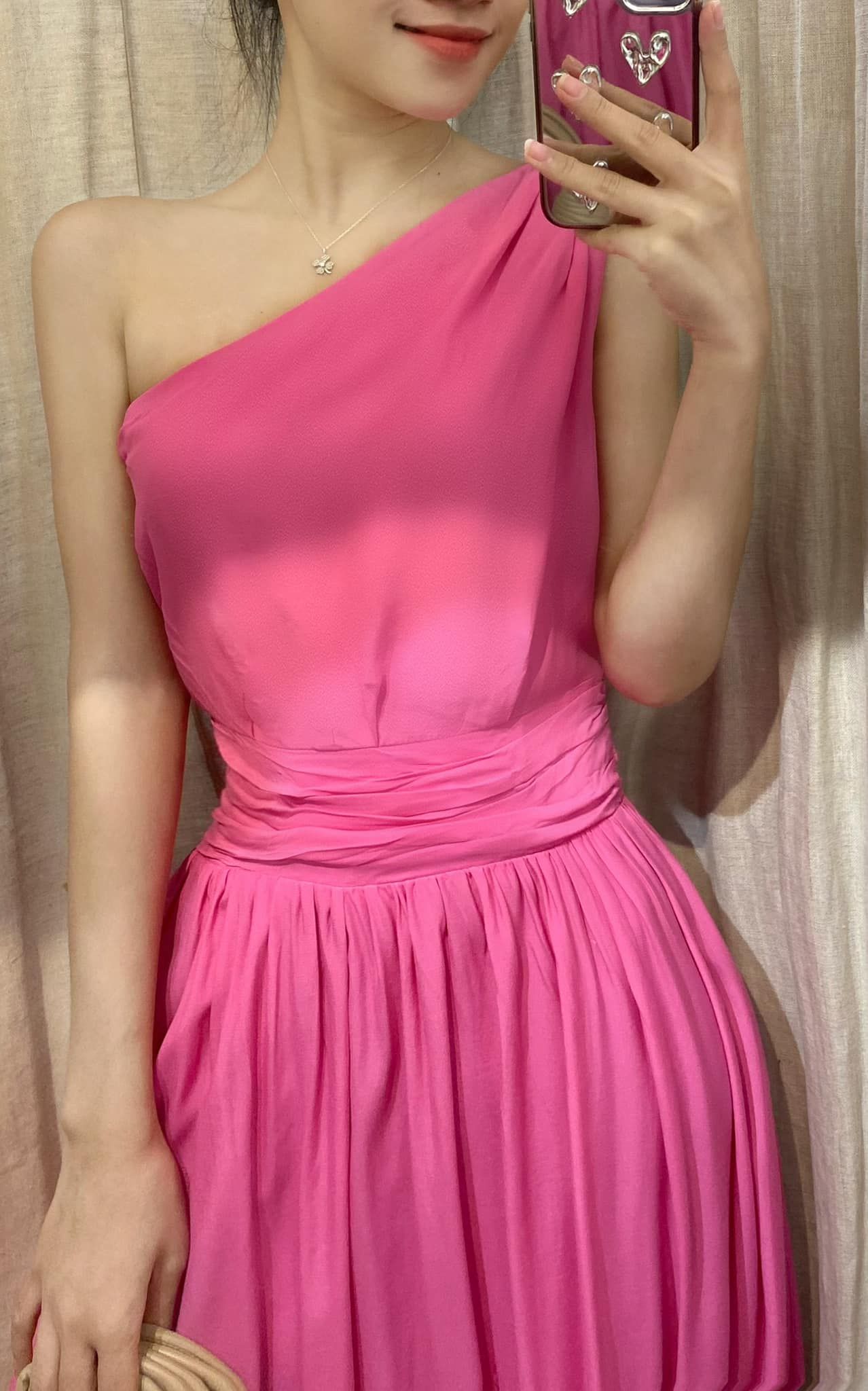 Lalyn Dress - Đầm Lệch Vai Nhấn Eo L31