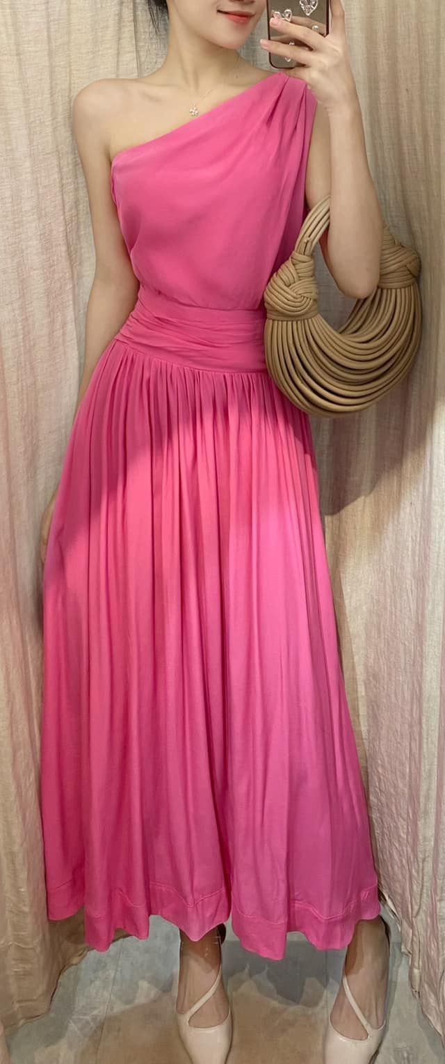 Lalyn Dress - Đầm Lệch Vai Nhấn Eo L31
