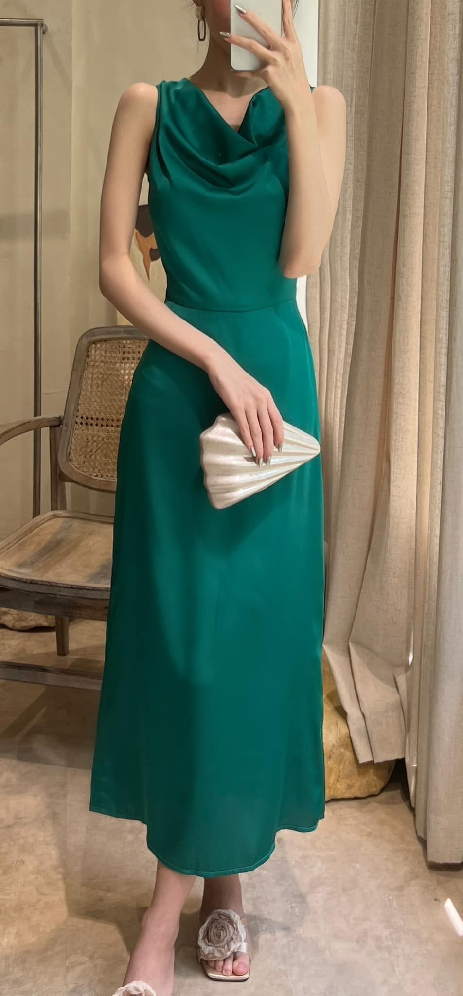 Lamer Dress - Đầm Lụa Cổ Đổ L06