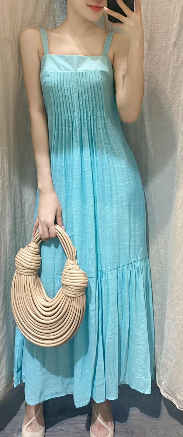 Livia Dress - Đầm 2 dây xếp ly ngực D456