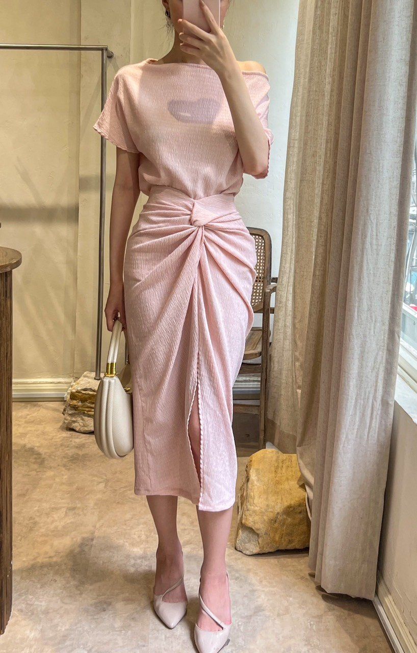Mary Set - Set Áo Và Chân Váy Xoắn Eo L03