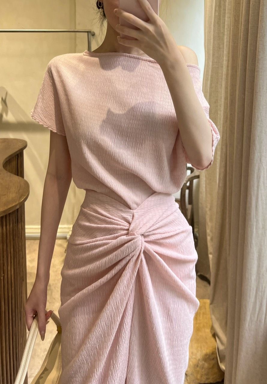 Mary Set - Set Áo Và Chân Váy Xoắn Eo L03