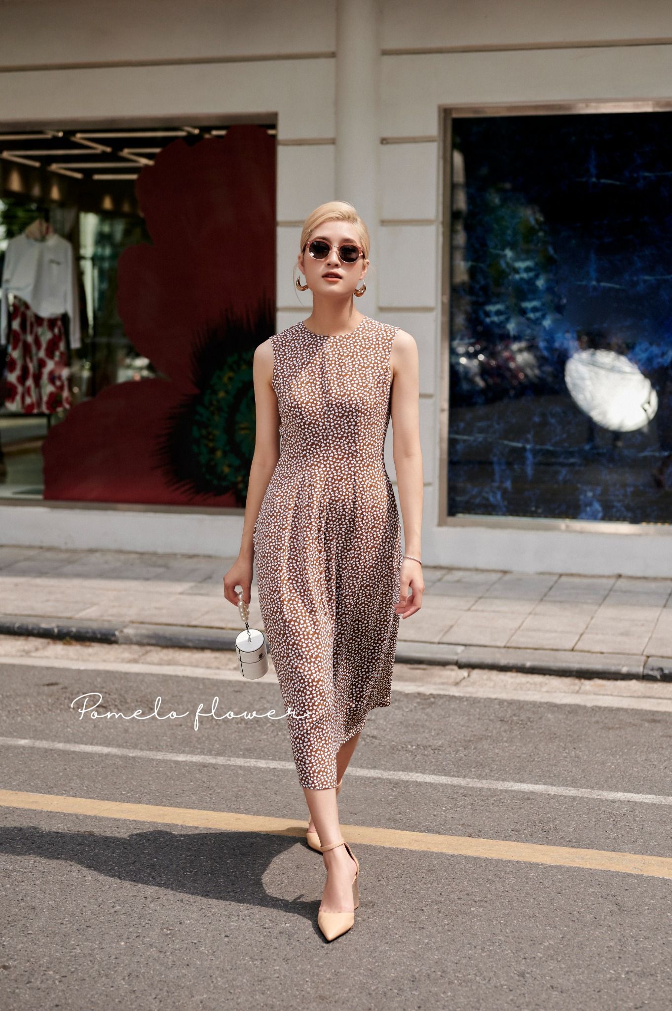 Hailey Dress - Đầm sát nách họa tiết tim nhí L13